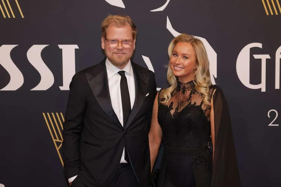 Antti Luusuaniemi ja hänen puolisonsa Anne Ramsay Jussi-gaalassa