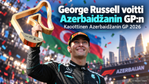 George Russell voitti kaoottisen Azerbaidžanin GP:n
