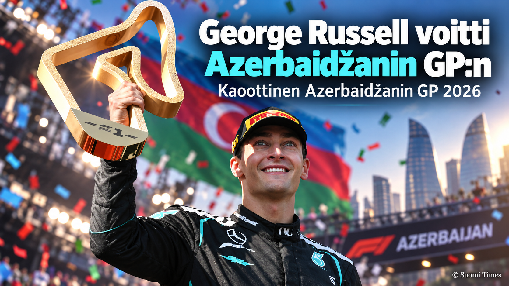 George Russell voitti kaoottisen Azerbaidžanin GP:n