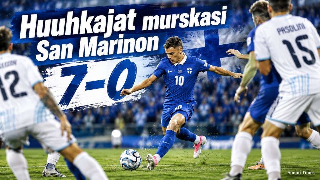 Huuhkajat murskasi San Marinon 7–0