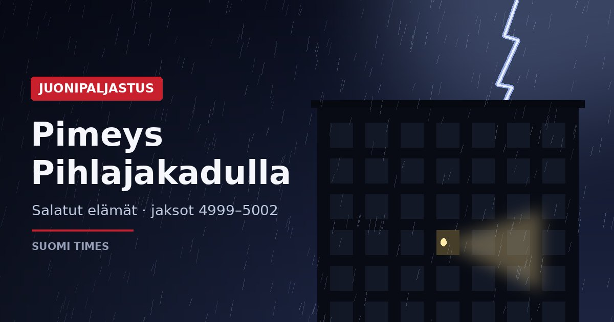 Salatut elämät juonipaljastus: sähkökatko Pihlajakadulla
